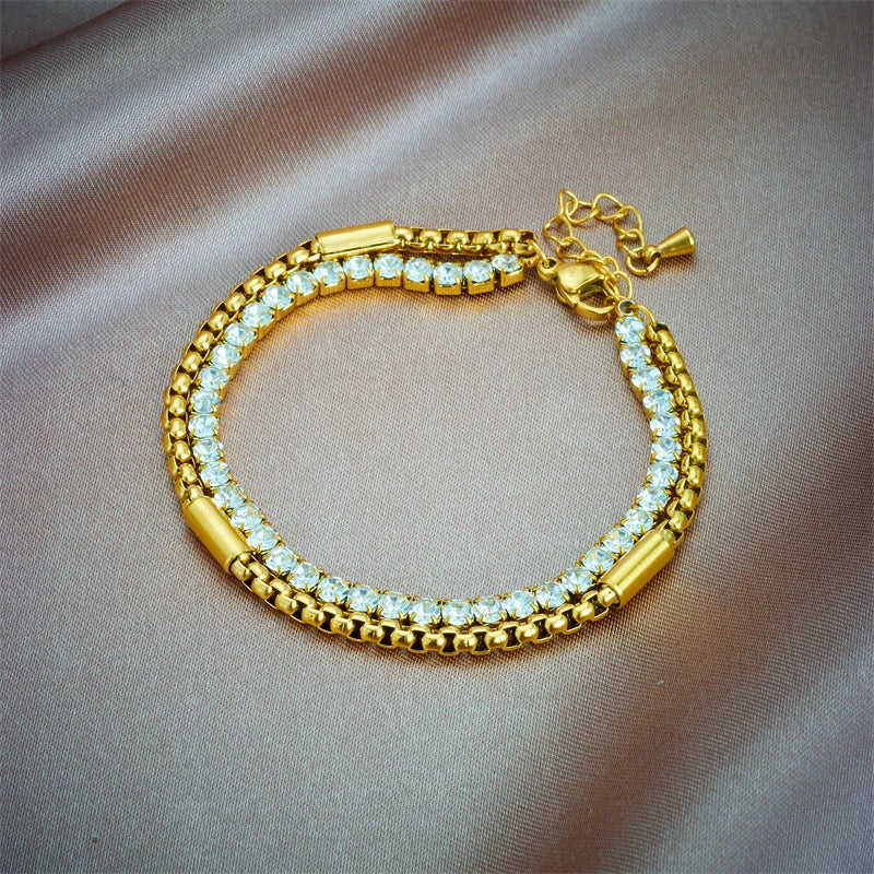 MEYRROYU 316 Stainless Steel Vintage Green Stone Heart Tassel Multilayer Charm Bracelet for Women Wedding Jewelry Beach брелок