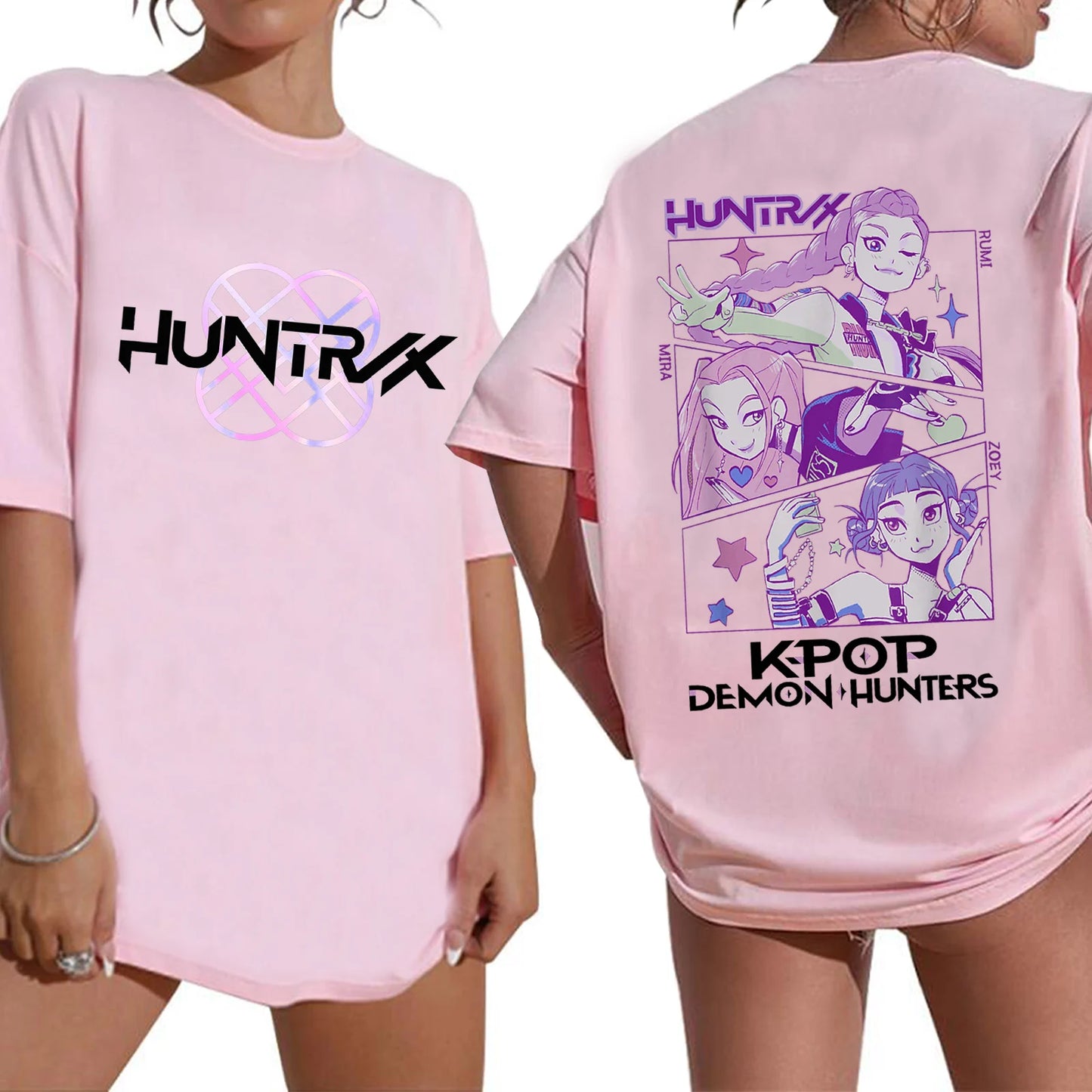 K-Pop Demon Hunters T-shirt Women Oversized O-Neck Short Sleeve Fans Gift