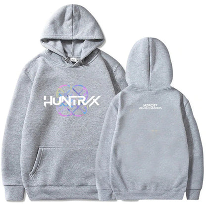 KPop Demon Hunters Huntrix Logo Hoodie Men's Loose Movie Print Hoodie Hot Selling Pattern Autumn/Winter Hoodie Men's Top