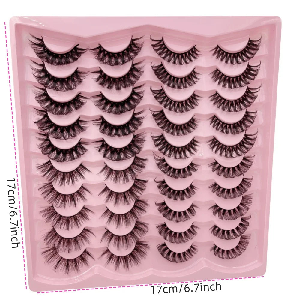 20 pairs Dramatic Volume 3D Faux False Eyelashes for Natural Looking Eyelash Extensions and Makeup