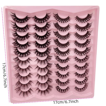 20 pairs Dramatic Volume 3D Faux False Eyelashes for Natural Looking Eyelash Extensions and Makeup