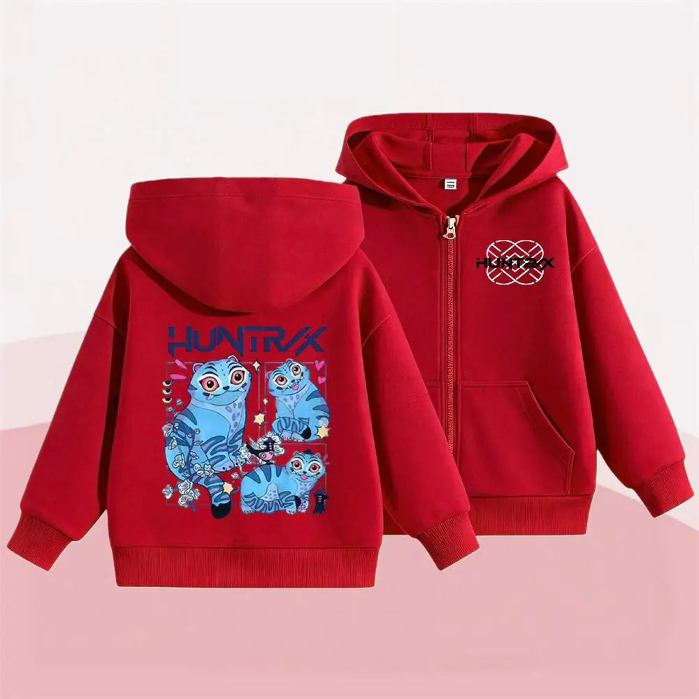 KPop Demon Hunters Hoodies Popular Clothes Long Sleeve Hooded Tops Outerwear New Design Loose Casual Fashion Sweatshirts Coats