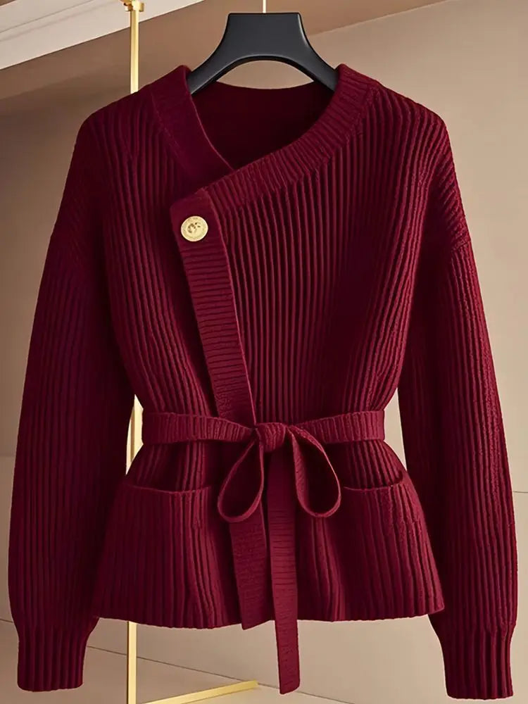 Red Stylish Knit Sweater