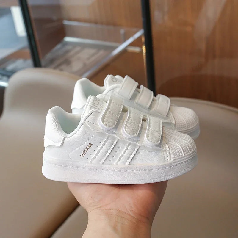 Children's Sneakers Kids Fashion Design White Non-slip Casual Shoes for Boys Girls Hook Breathable Sneakers Toddler Outdoor Shoe