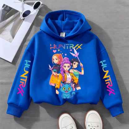 2025 Fall and Winter New Cute Fashion Hoodie KPOP Demon Hunters Children's Sweatshirt Girls' Clothes Girls' Sweatshirt