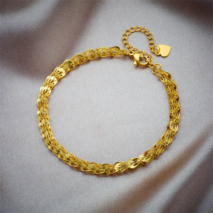 MEYRROYU 316 Stainless Steel Vintage Green Stone Heart Tassel Multilayer Charm Bracelet for Women Wedding Jewelry Beach брелок