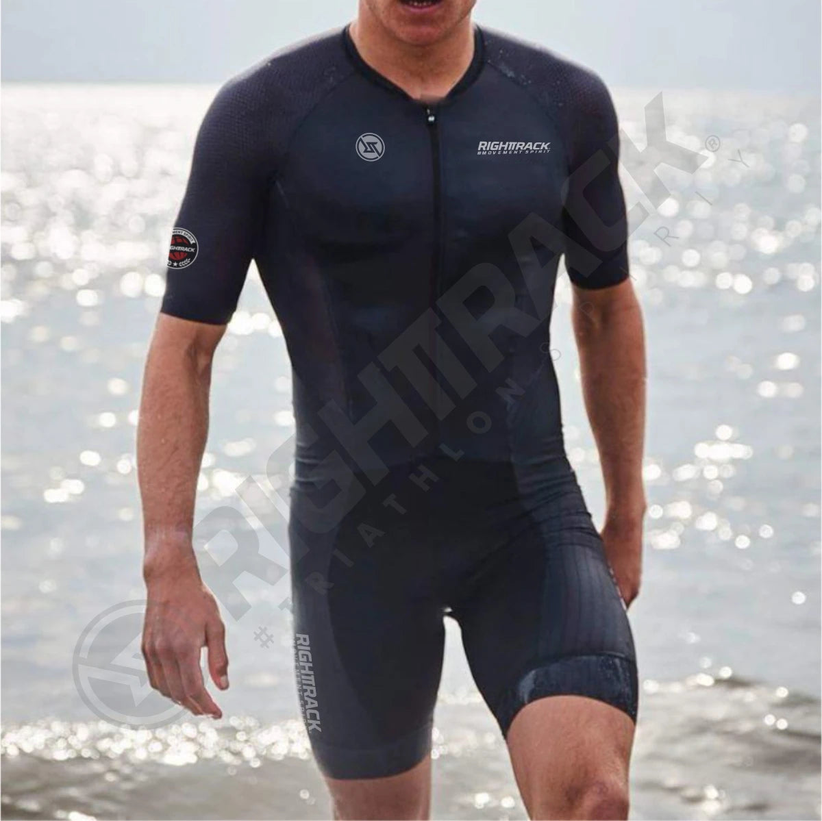 Hot RIGHTTRACK Trisuit MEN'S World Triathlon Jumpsuit Summer Skinsuit Swimming Cycling Running Competition Appare