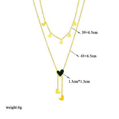 DIEYURO 316L Stainless Steel Heart Eye Square Butterfly Pendant Necklace For Women New Girls Choker Clavicle Chain Jewelry Gifts