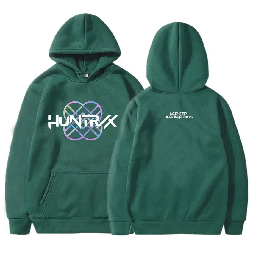 KPop Demon Hunters Huntrix Logo Hoodie Men's Loose Movie Print Hoodie Hot Selling Pattern Autumn/Winter Hoodie Men's Top