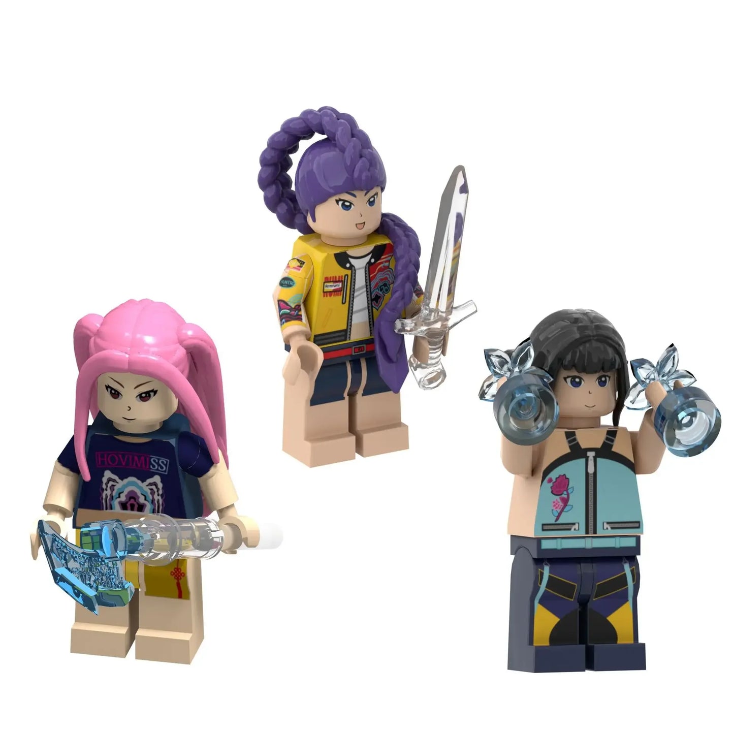 KPop Demon Hunters, a group of demon hunters, build blocks with Lumi and assemble toy building blocks with dolls